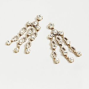 J. Crew Crystal icicle chandelier earrings